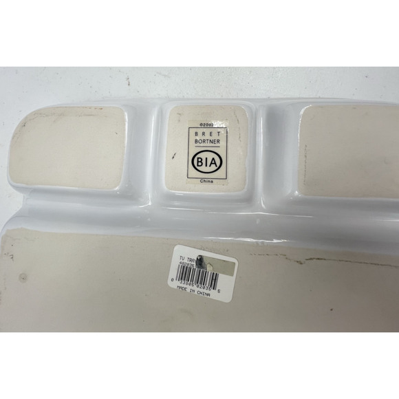 Crate & Barrel White T.V. Tray Dish Designed By‎ Bret Bortner Oven, Washer Safe - Picture 2 of 3